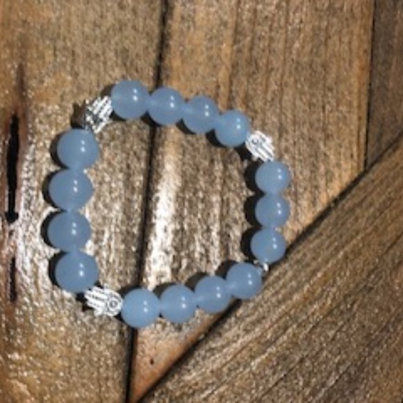 Periwinkle Jade w/ Hamsa Hands - Picture 4 of 4